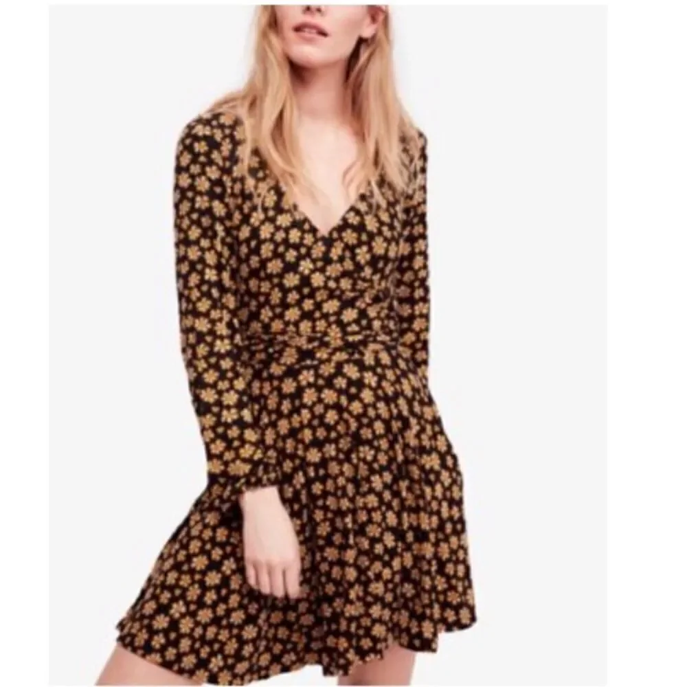 Free People Pradera faux wrap Daisy print mini dress XS‎